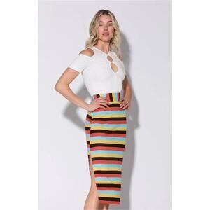 NWT Walter Baker Annika Skirt, Mod Stripe Knit - Small